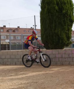 Josele en el tramo en bici